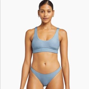 Vitamin A Sienna T swim top. Slate shimmer ecorib